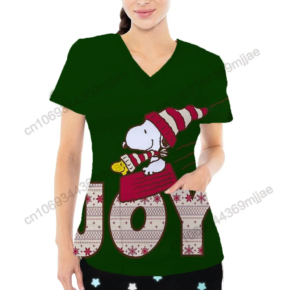 

Футболка женская с карманами и V-образным вырезом, удобный топ для медсестер, винтажный топ с аниме короткая футболка, Y2k, лето 2023