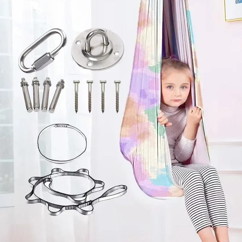 

280x150cm Sensory Swing 360° Swivel Hange Hammock Indoor Outdoor Swing for Kids Hanging Pod Chair Sensory Disorders Children Toy