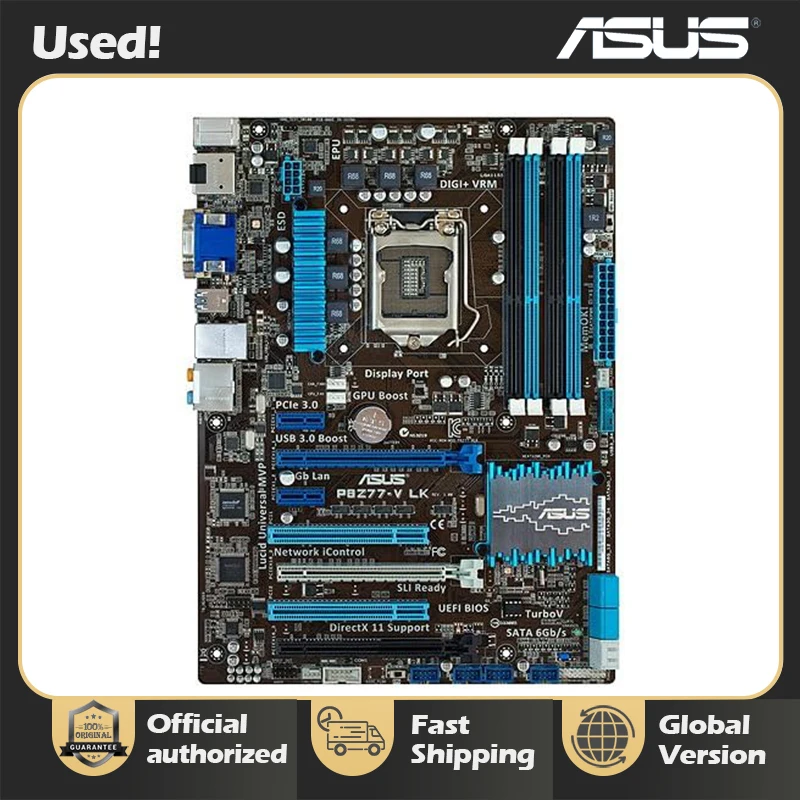 Asus P8Z77-V LK Desktop Motherboard Z77 Socket LGA 1155 i3 i5 i7 DDR3 32G ATX Original motherboards
Asus P8Z77-V LK Desktop Motherboard Z77 Socket LGA 1155 i3 i5 i7 DDR3 32G ATX Original motherboards