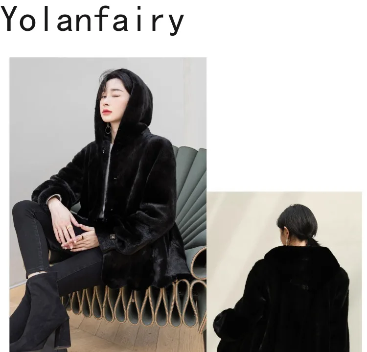 YOLANFAIRY Genuine Whole Mink Fur Jacket for Women Luxury 2025 Winter Natural Fur Coat Hooded Warm Real Black Fur Coats Casaco YOLANFAIRY Genuine Whole Mink Fur Jacket for Women Luxury 2025 Winter Natural Fur Coat Hooded Warm Real Black Fur Coats Casaco