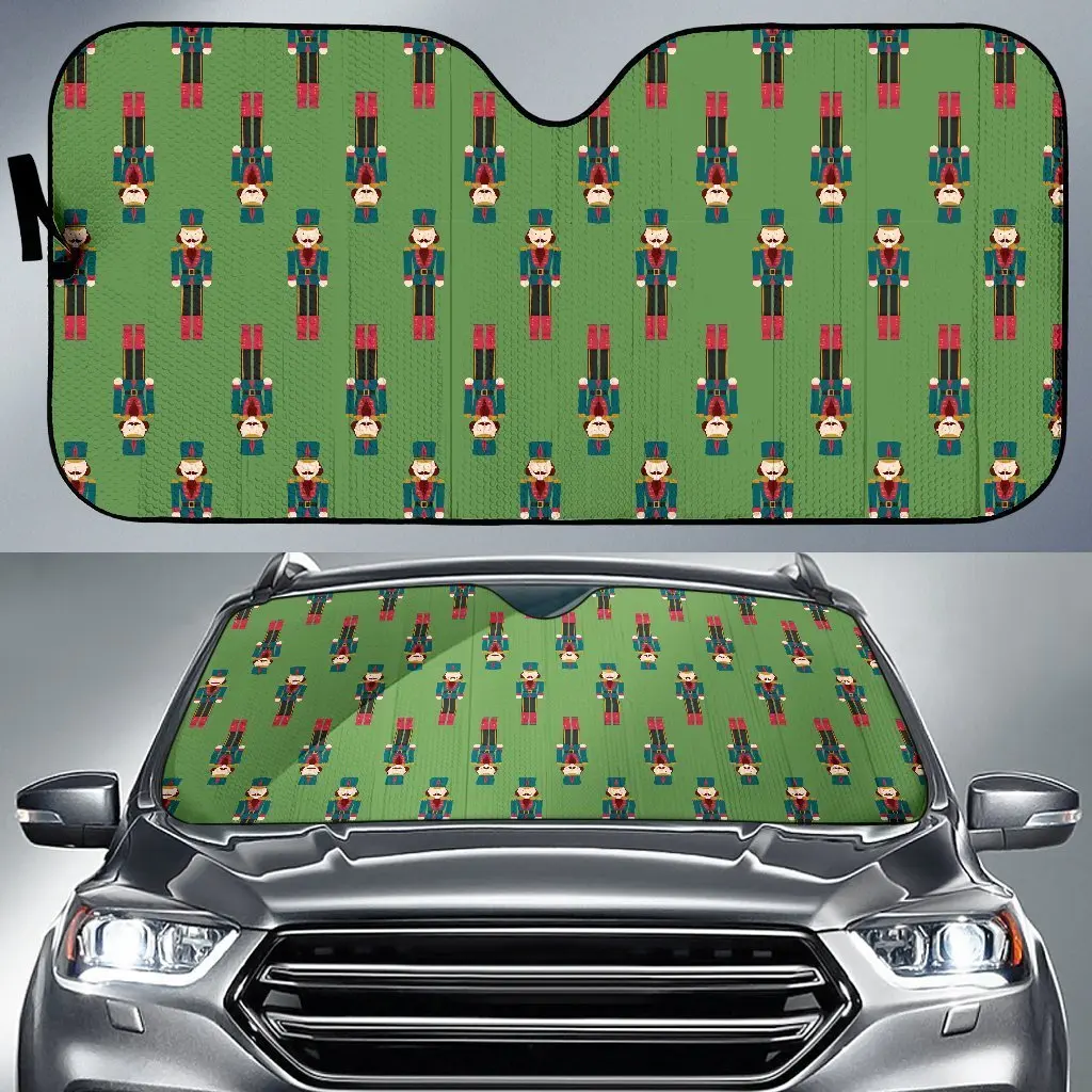 

Nutcracker Green Pattern Print Auto Sun Shade Car Windshield Window Cover Sunshade