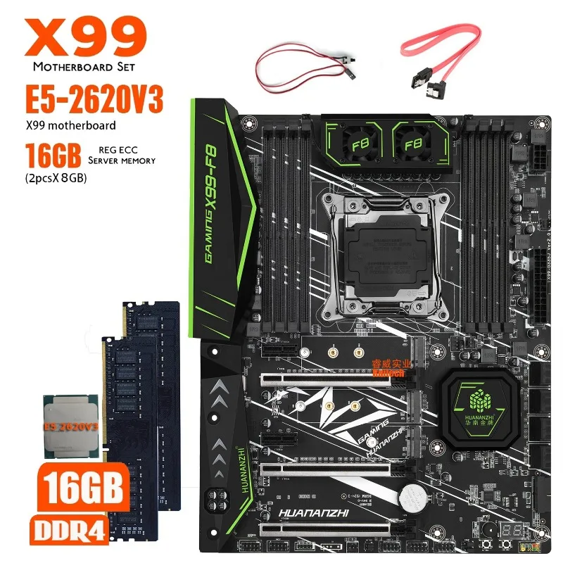

Hot Sale with Xeon E5 2620 V3 X99 F8 Motherboard Set DDR4 LGA2011-3 2011 16GB = 8GB *2pcs 2133MHz Memory ECC NVME SATA3
