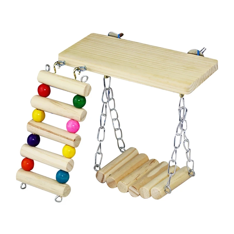 Pet Hamster Wooden Swing Bird Ladder Resting Platform Set For Mouse Chinchilla Rat Gerbil
Pet Hamster Wooden Swing Bird Ladder Resting Platform Set For Mouse Chinchilla Rat Gerbil
