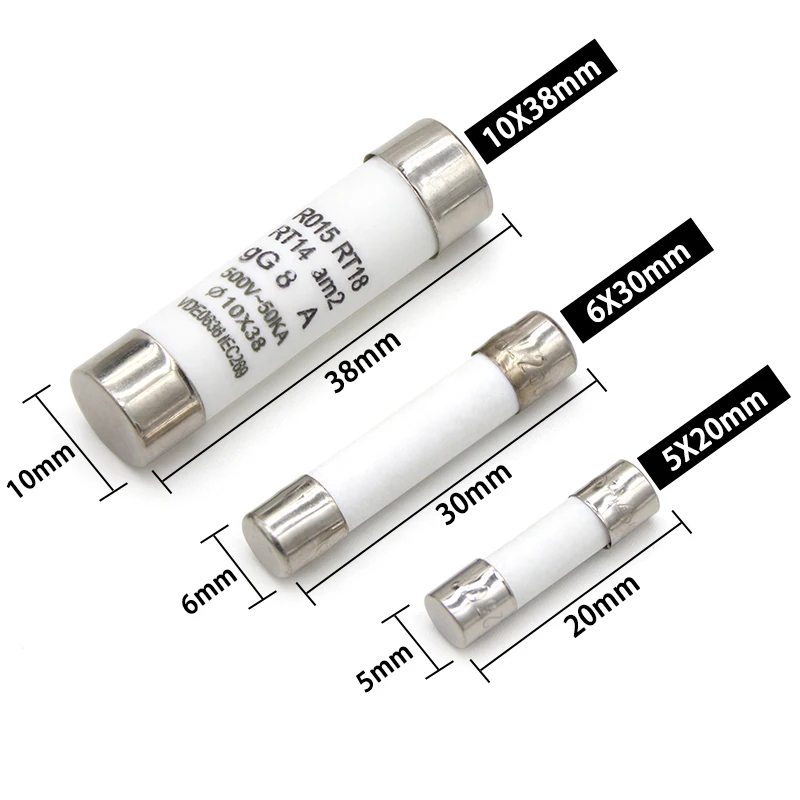5/10Pcs Fusible 5x20mm 6x30mm 10x38mm Fast Blow Tube Fuses 250/500V 0.5 1 2 3 4 5 6 8 10 15 16 20 32A AMP Fuse
5/10Pcs Fusible 5x20mm 6x30mm 10x38mm Fast Blow Tube Fuses 250/500V 0.5 1 2 3 4 5 6 8 10 15 16 20 32A AMP Fuse