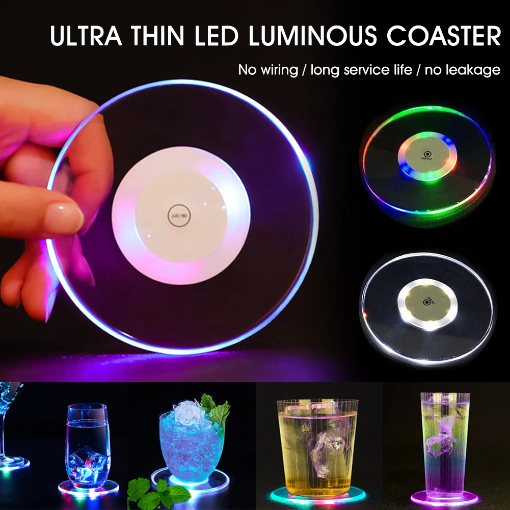 LED Coaster Cup Holder Mug Stand Acrylic Bar Cocktail Lighting Mat Kitchen Accessories for Home Bar Party
LED Coaster Cup Holder Mug Stand Acrylic Bar Cocktail Lighting Mat Kitchen Accessories for Home Bar Party