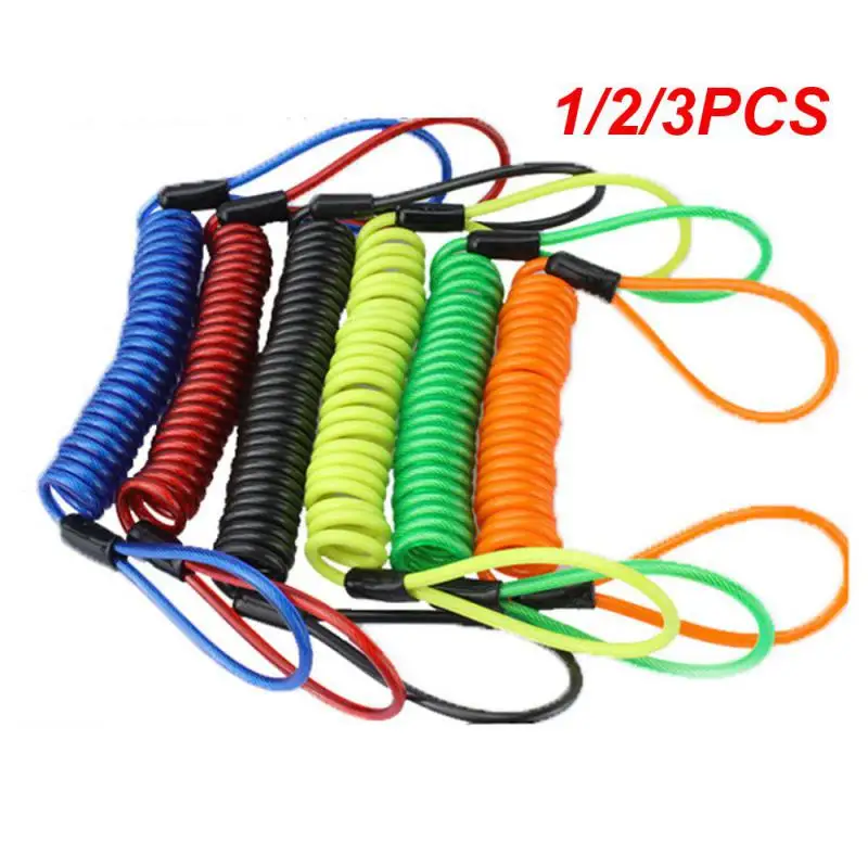 

1/2/3PCS 120cm Motorcycle Reminder Cable Security Reminder Bike Scooter Scooter Safety Anti-theft Disc Lock Rope Motorcycle