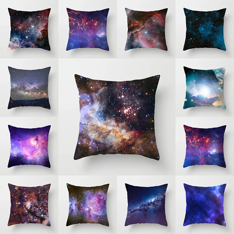 

Beautiful starry sky scenery printed pillowcases, living room sofa bed home decoration pillowcases