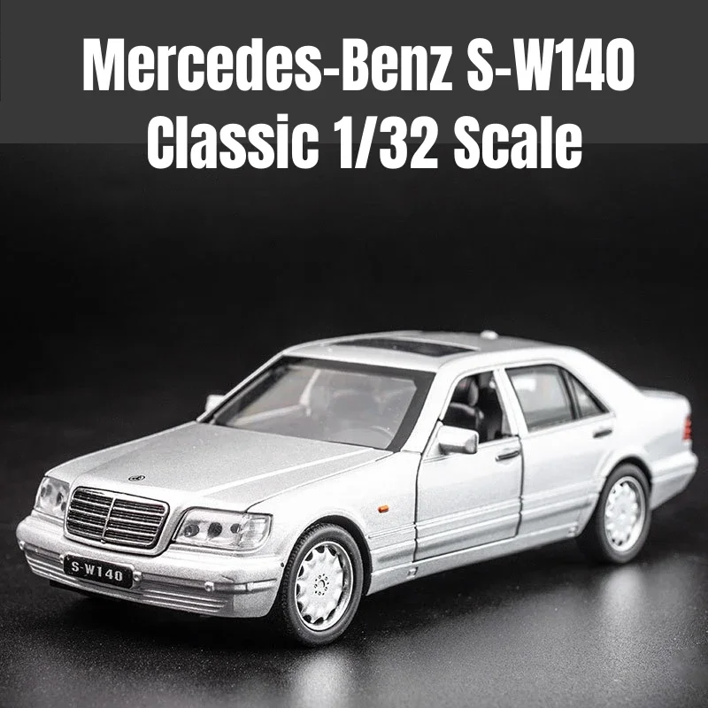 

Модель классического игрушечного автомобиля Mercedes-Benz 1/32, литый под давлением сплав, миниатюрный звук и фотоэлемент, коллекция 1:32, подарок для мальчика, ребенка