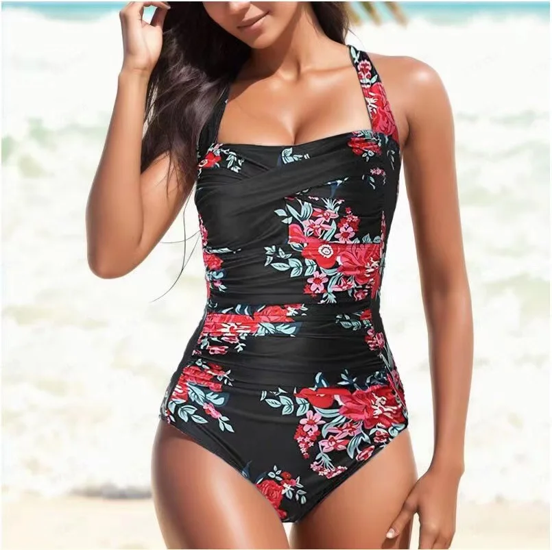 New European American One Piece Triangle Sexy Backless Bikini