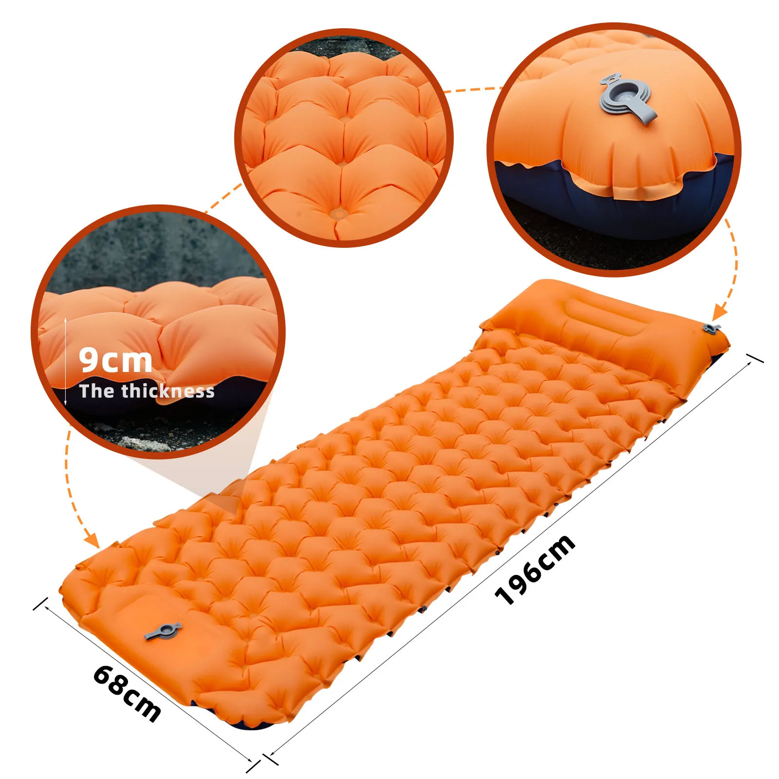 Outdoor Camping Sleeping Pad Inflatable Mattress With Pillows Waterproof Ultralight Air Mat Built-in Inflator Pump Hiking Travel
Outdoor Camping Sleeping Pad Inflatable Mattress With Pillows Waterproof Ultralight Air Mat Built-in Inflator Pump Hiking Travel
