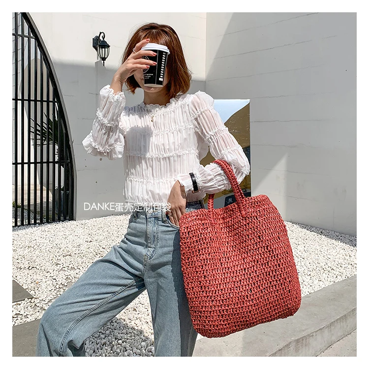 Large Wicker Beach Tote - Simple Summer Shopper 4 S01c67971c9114891b706d8a6dd6b8e5dU