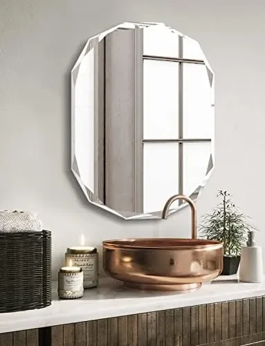 Scalloped Mirror for Bathroom - Round 24'' X 24'' X 1" Beveled Edge Frameless Bathroom Mirror
Scalloped Mirror for Bathroom - Round 24'' X 24'' X 1" Beveled Edge Frameless Bathroom Mirror