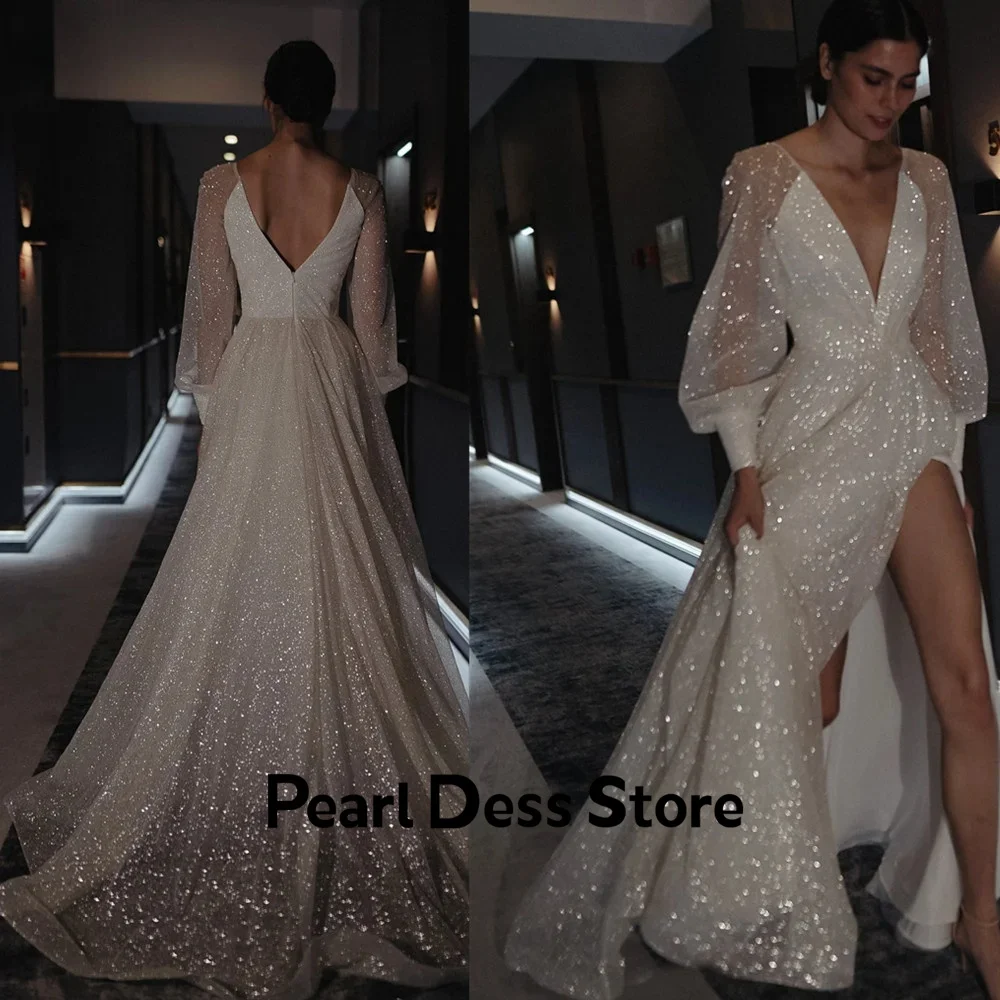 Fluffy Sleeves Tank Top De Novia Bright V-neck Ball Dress Sparkling Side Split Ball Dress Sparkling Fluffy Sleeves
Fluffy Sleeves Tank Top De Novia Bright V-neck Ball Dress Sparkling Side Split Ball Dress Sparkling Fluffy Sleeves
