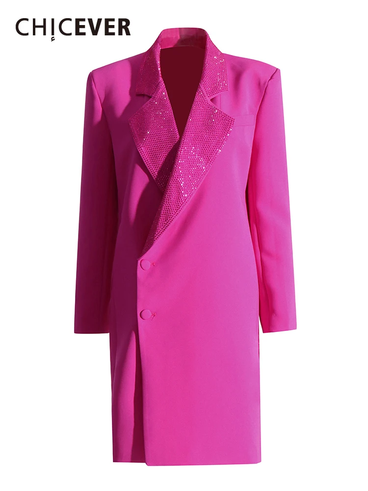 CHICEVER Patchwork Diamonds Solid Slimming Blazer For Women Notched Collar Long Sleeve Single Breasted Solid Chic Blazers Female
CHICEVER Patchwork Diamonds Solid Slimming Blazer For Women Notched Collar Long Sleeve Single Breasted Solid Chic Blazers Female