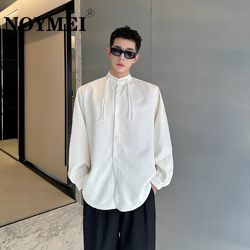

Новая рубашка NOYMEI с воротником-стойкой в китайском стиле с узлом на воротнике и длинным рукавом мужская универсальная однотонная Новинка Весна 2024 Топ WA4170