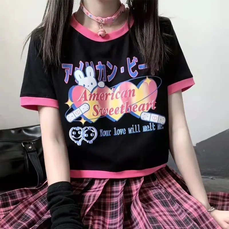 HOUZHOU Japanese Fashion Kawaii Patchwork Tees Women Y2k Harajuku Streetwear Cute Cartoom Print Short T-shirts Soft Girl Summer
HOUZHOU Japanese Fashion Kawaii Patchwork Tees Women Y2k Harajuku Streetwear Cute Cartoom Print Short T-shirts Soft Girl Summer