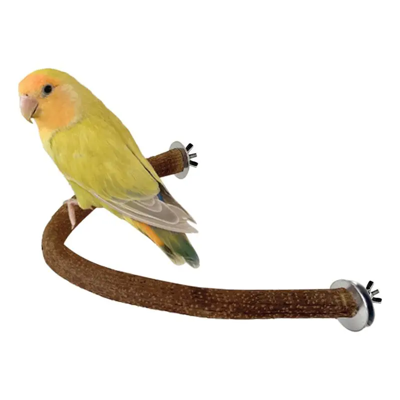 

Natural Wood Bird Perch Wooden Parrot Perch Stand Arch Branch Platform Bird Cage Accessories Exercise Training Climbing Toys For