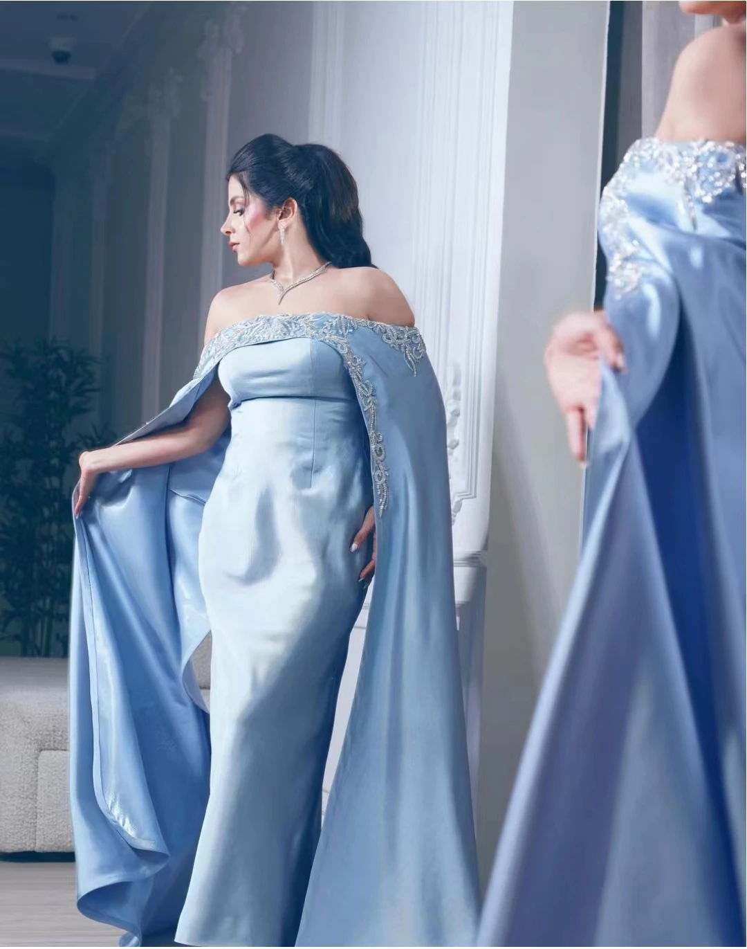 AsaNagi Blue Satin Evening Dresses Women Off Shoulder Vintage Formal Occasion Dress 2023 Saudi Arabic فساتين السهرة
AsaNagi Blue Satin Evening Dresses Women Off Shoulder Vintage Formal Occasion Dress 2023 Saudi Arabic فساتين السهرة