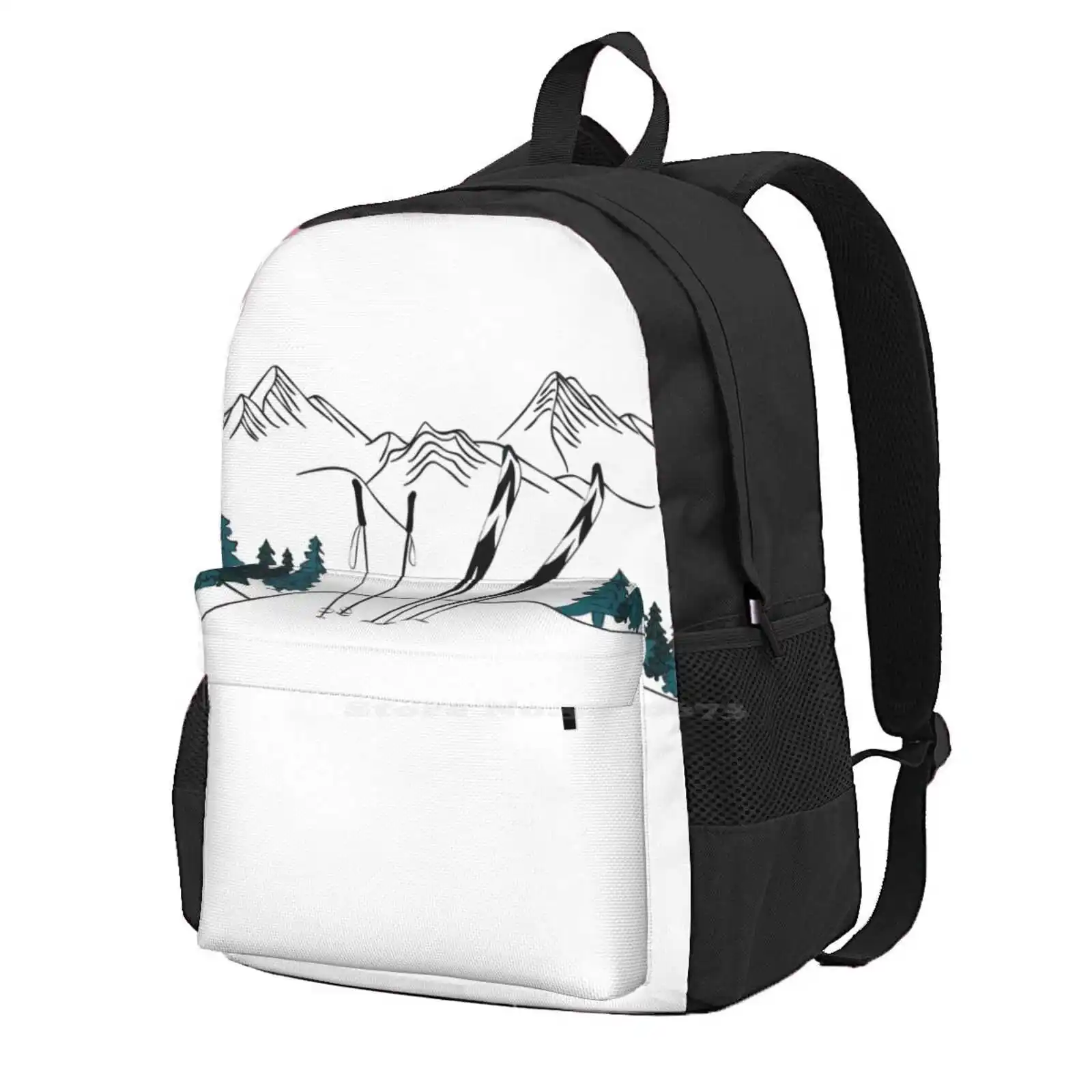 

Ski You Later Winter Sports Scene Backpack For Student School Laptop Travel Bag Born To Ski Ski You Later Skis Skier Skiing