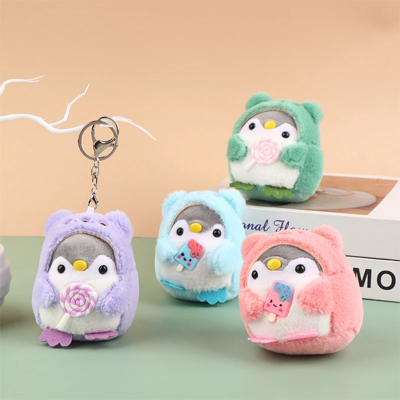 

1Pc 10cm Plush Keychain Cute Expression Cross-dressing Penguin Doll Plush Toy Stuffed Doll Plush Pendant Toy Girl Gifts