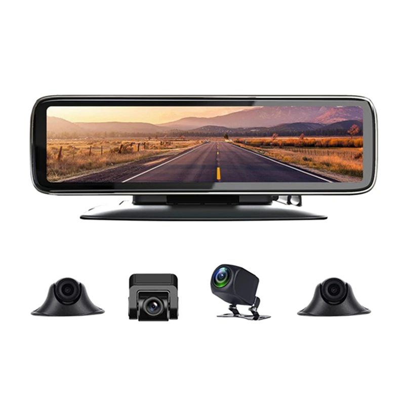 4 Cams Record Night Vision Car Video Recorder 360 Degree View 12Inch Touch Screen Smart Mirror DVR 4 Split Display
4 Cams Record Night Vision Car Video Recorder 360 Degree View 12Inch Touch Screen Smart Mirror DVR 4 Split Display