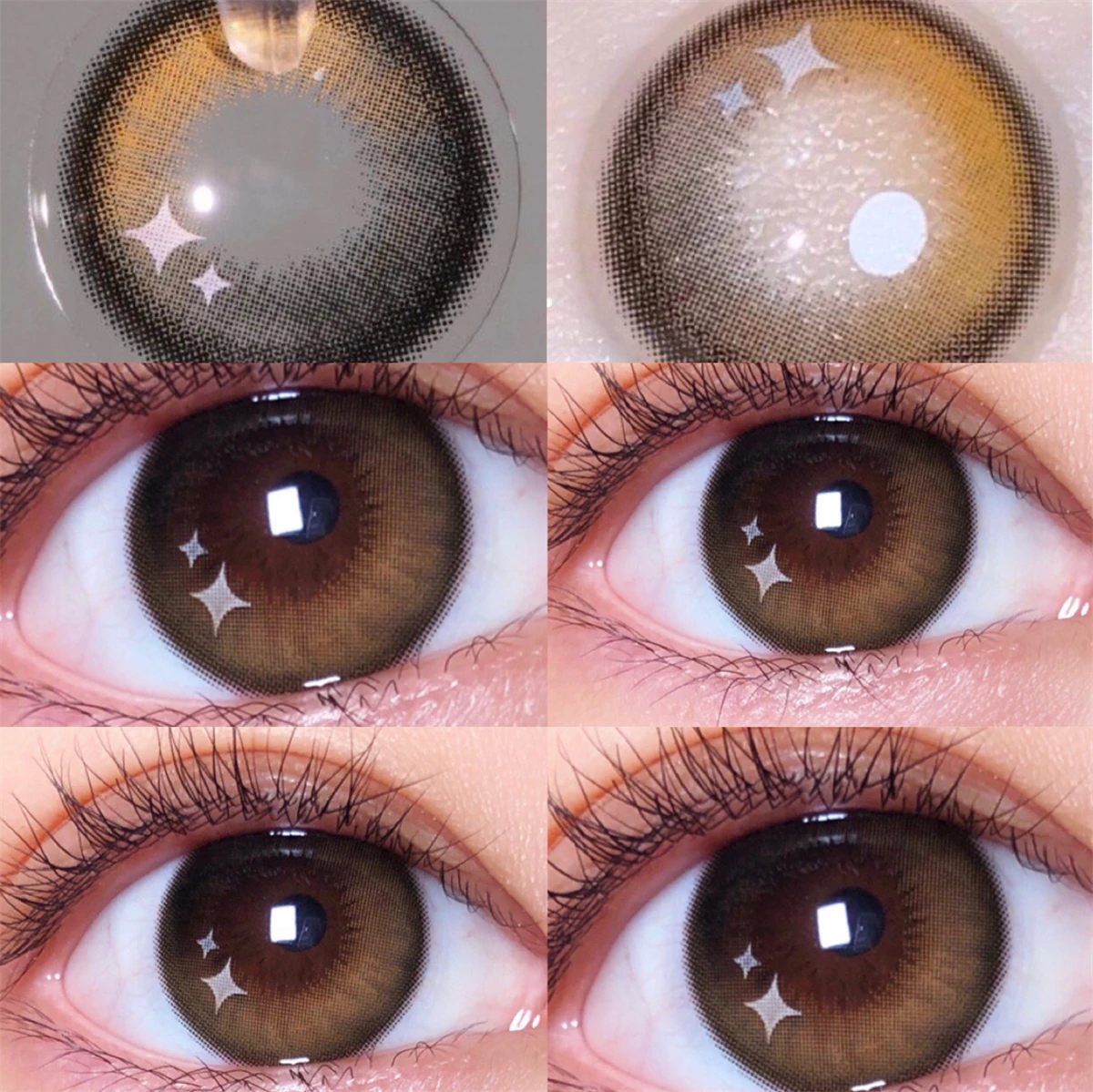 

Gradual brown Color Contact Lenses For eyes yearly natural new makeup small beauty pupil Myopia Prescription degree 2pcs/Pair