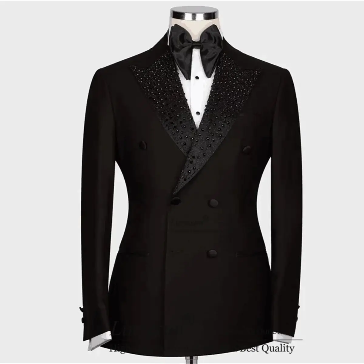 

Luxury Bead Tuxedo Men Suits Groom Wedding Dresswear Dinner Party Male Prom Blazers 2 Pieces Sets trajes elegante para hombres