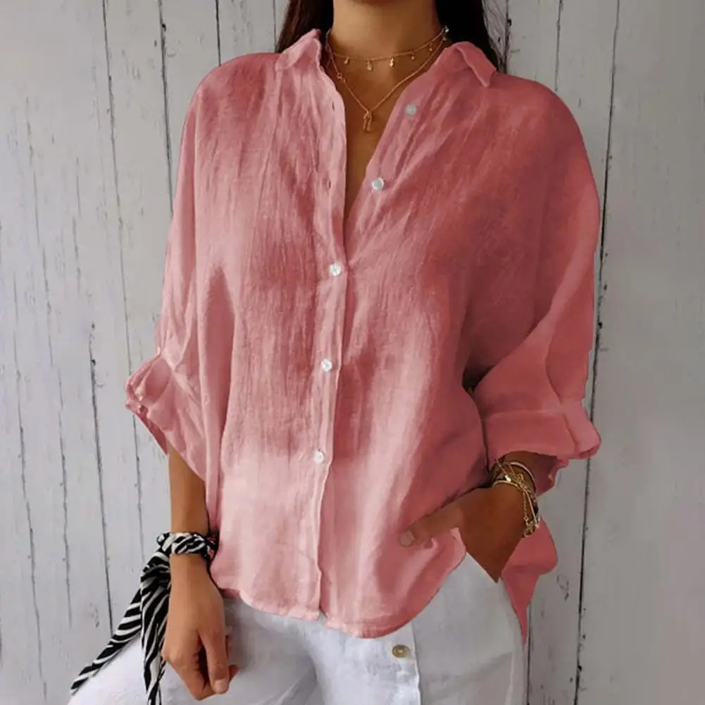 

Workwear Blouse Elegant Lapel Shirt with Bow Tie Detail Stylish Single Breasted Blouse for Women Chic Solid Color Streetwear Top