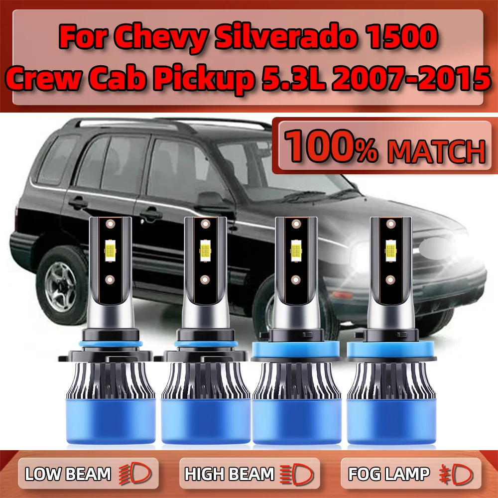 

Car LED Headlight Bulbs 240W 40000LM Auto Headlamp 6000K Car Lights 12V For Chevy Silverado 1500 Crew Cab Pickup 5.3L 2007-2015