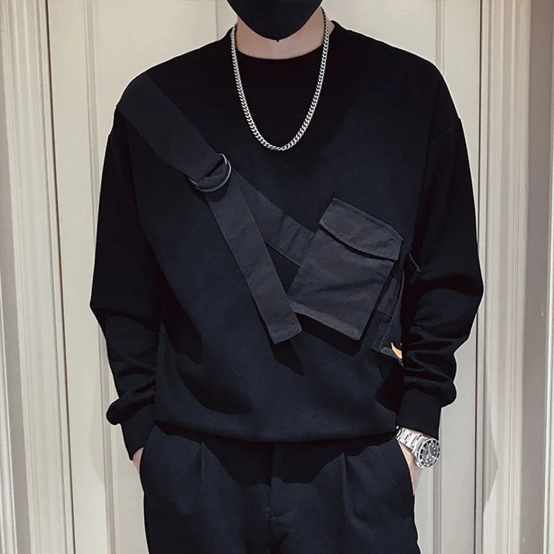 Мужской свитер с капюшоном y2k, черный пуловер с длинным рукавом, весна-осень 2023 
Мужской свитер с капюшоном y2k, черный пуловер с длинным рукавом, весна-осень 2023