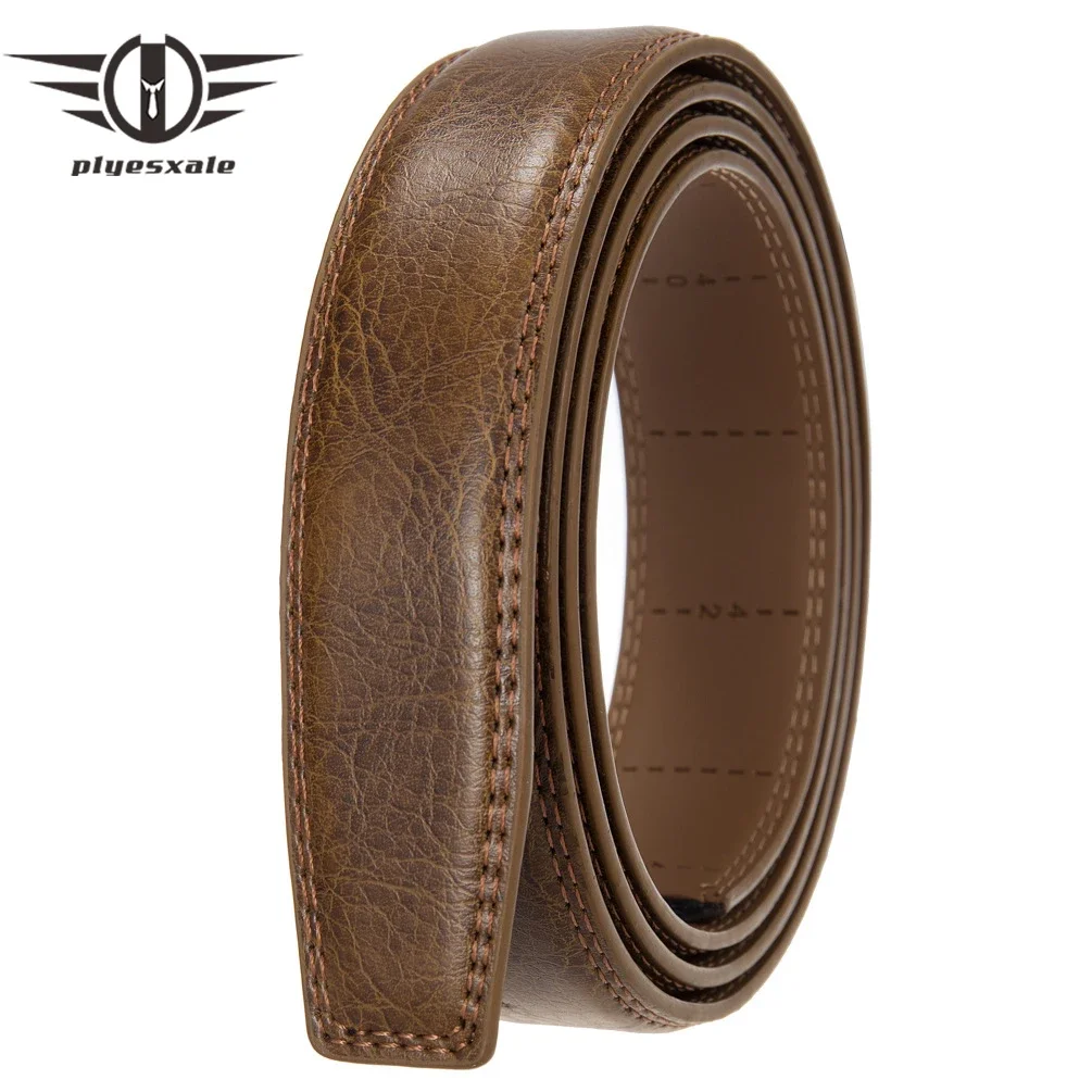 

Luxury 3.1cm Width High Quality Cowhide Leather Belt For Men Fashion Black Red Brown Men's Automatic Belt Without Buckle B743