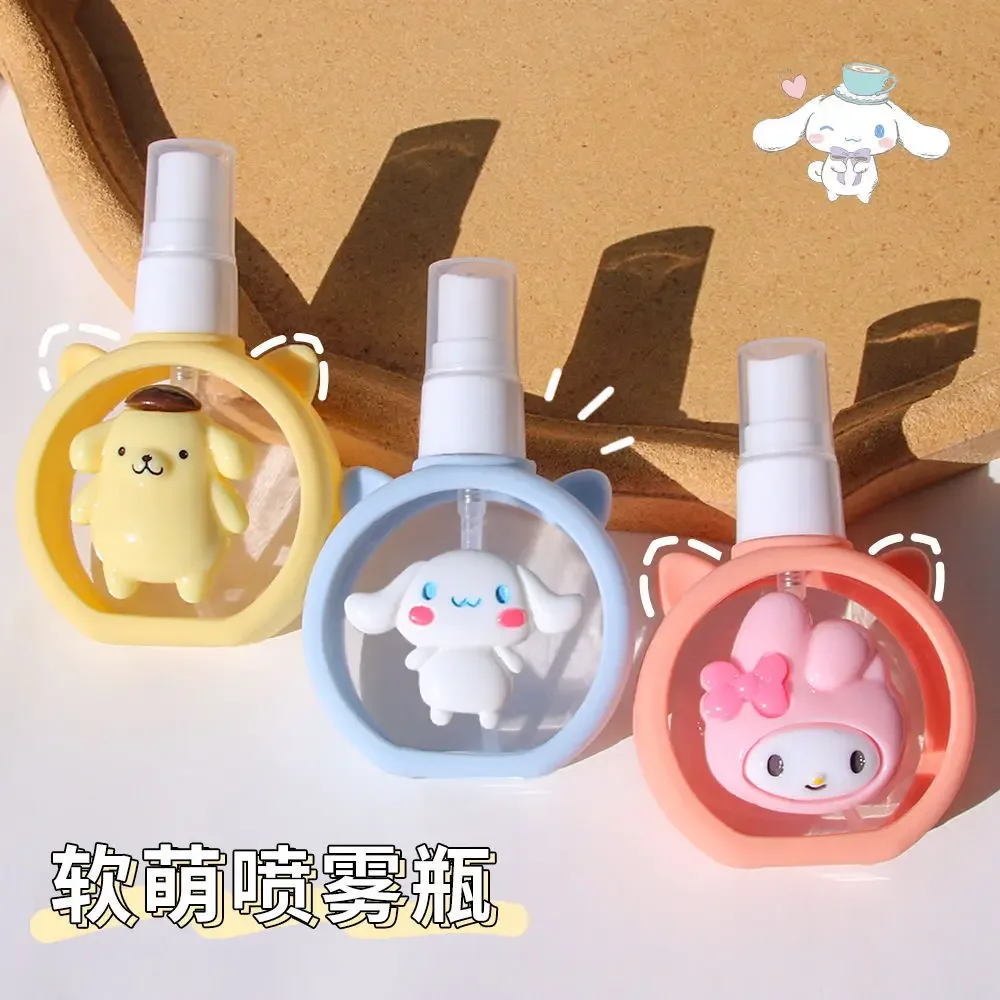 

Sanrio Accessories Spray Bottle Anime Cartoon HelloKitty Melody Kuromi Silicone Protective Case Hydrating Plastic Portable Gift