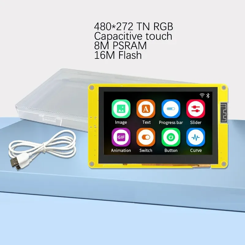 

ESP32-S3 HMI 8M PSRAM 16M Flash Arduino LVGL WIFI&Bluetooth 4.3" 480*270 Smart Display Screen 4.3 inch RGB LCD TFT Module