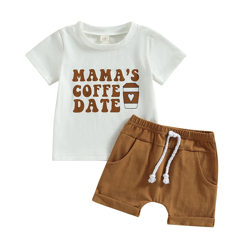 Infant Boys Summer Clothes Outfits Letter Print Crew Neck Short Sleeve T-Shirts and Elastic Waist Shorts Suit 
Infant Boys Summer Clothes Outfits Letter Print Crew Neck Short Sleeve T-Shirts and Elastic Waist Shorts Suit