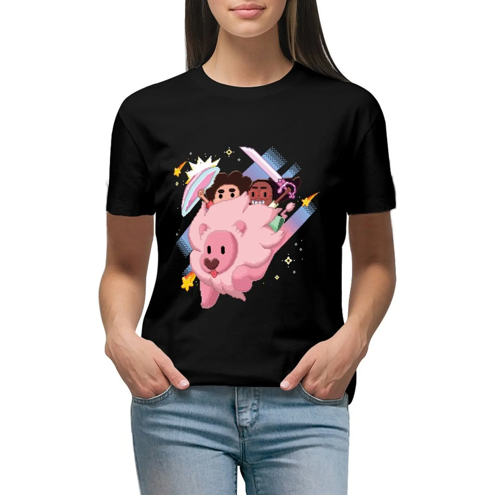 Steven's Universe - Pixel Art of Steven, Connie and Lion T-shirt oversized Aesthetic clothing Top Women
Steven's Universe - Pixel Art of Steven, Connie and Lion T-shirt oversized Aesthetic clothing Top Women