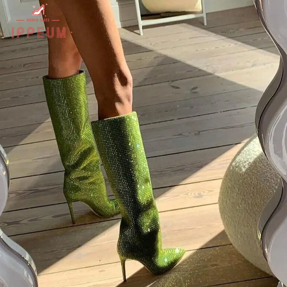 IPPEUM Women Sparkle Boots Knee High Botas Rhinestone Pointed Runway Stiletto Heels Boots Designer Luxury Brand Dupes y2k Shoes
IPPEUM Women Sparkle Boots Knee High Botas Rhinestone Pointed Runway Stiletto Heels Boots Designer Luxury Brand Dupes y2k Shoes