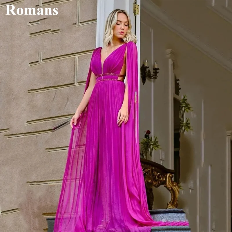 Romans Sexy Rose Red Evening Dress for Women A-Line Long Gown Backless Deep V-Neck Sleeveless vestidos de noche Special Events
Romans Sexy Rose Red Evening Dress for Women A-Line Long Gown Backless Deep V-Neck Sleeveless vestidos de noche Special Events