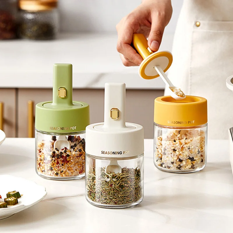 Kitchen Glass Spice Jars with Retractable Spoon Clear Seasoning Salt pepper Bottle Home Kitchen Spice Container Accessories New
Kitchen Glass Spice Jars with Retractable Spoon Clear Seasoning Salt pepper Bottle Home Kitchen Spice Container Accessories New