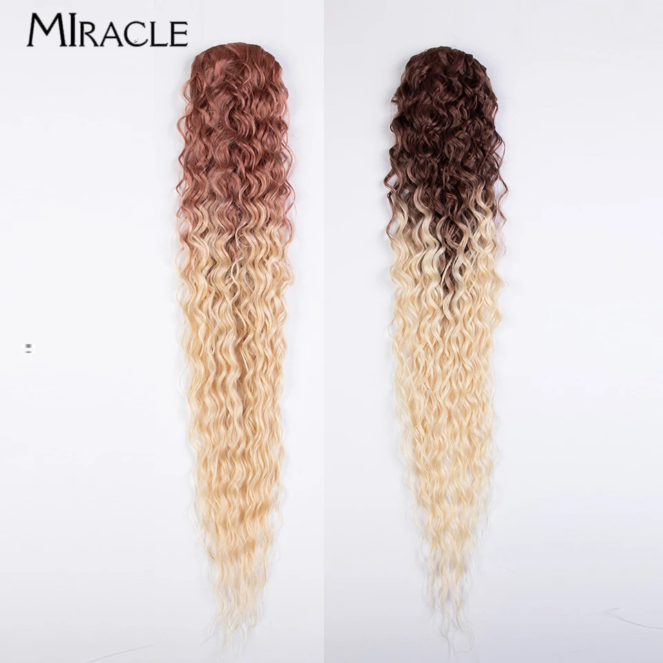 

MIRACLE 32‘’ Ponytail Hair Extensions Super Long Afro Curl Hair Pieces Women‘s Pony Tail Pink Brown Blonde Hair Extensions