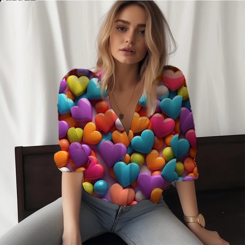 New Ladies Shirt Love 3D Printing Women's Shirts Leisure Style Women's Shirts Beautiful Fashionable Women's Shirt
New Ladies Shirt Love 3D Printing Women's Shirts Leisure Style Women's Shirts Beautiful Fashionable Women's Shirt