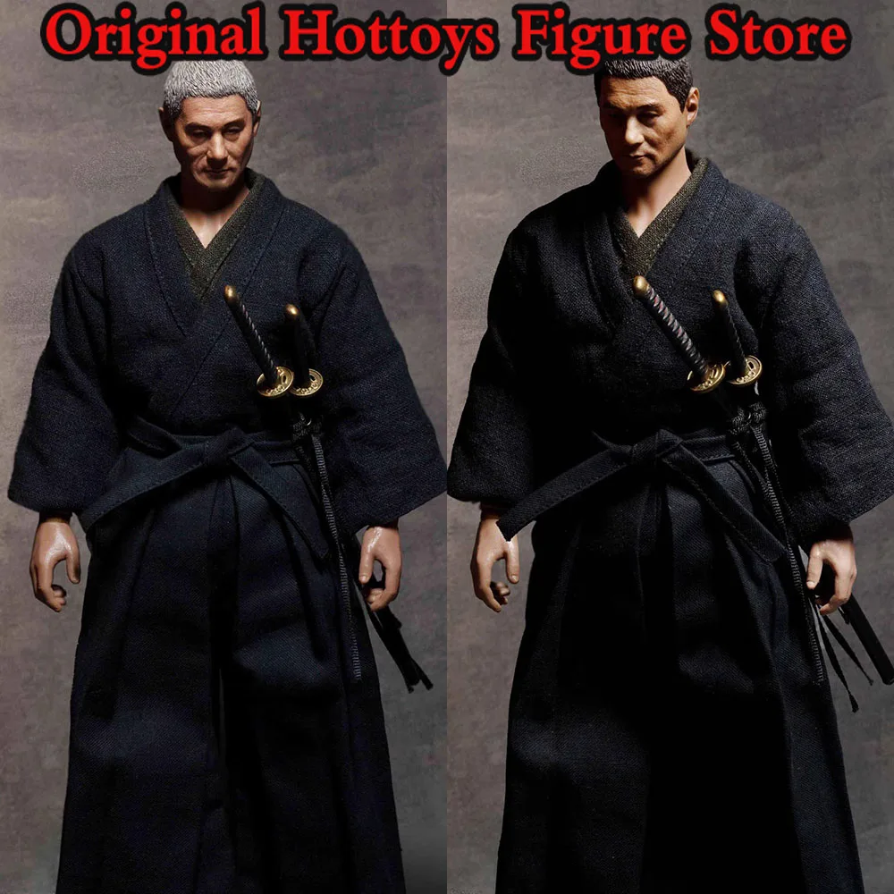 

In Stock WOLFKING WK-89029 1/6 Scale Men Soldier Black Samurai Head Sculpture Clothing Set Fit 12-inch Action Figure Body