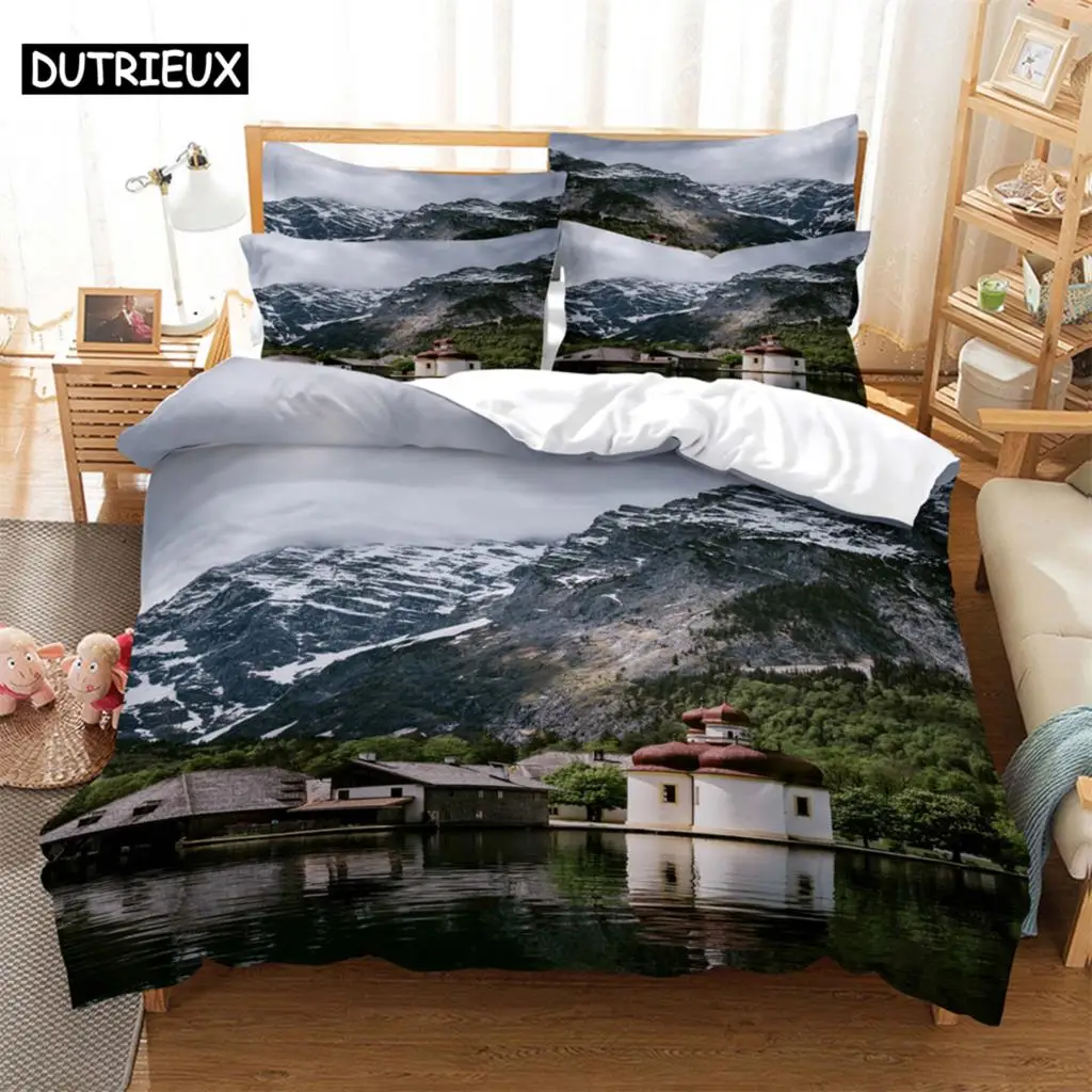 

House 3D Digital Bedding Sets Home Bedclothes Super King Cover Pillowcase Comforter Textiles Bedding Set bed cover set