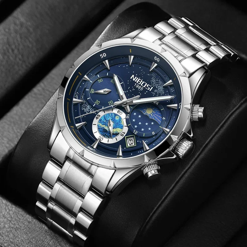 2024 Watch For Men Moon Phase Waterproof Fashion Luminous Chronograph Stainless Steel Quartz Mens Wristwatch Relogio Masculino
2024 Watch For Men Moon Phase Waterproof Fashion Luminous Chronograph Stainless Steel Quartz Mens Wristwatch Relogio Masculino