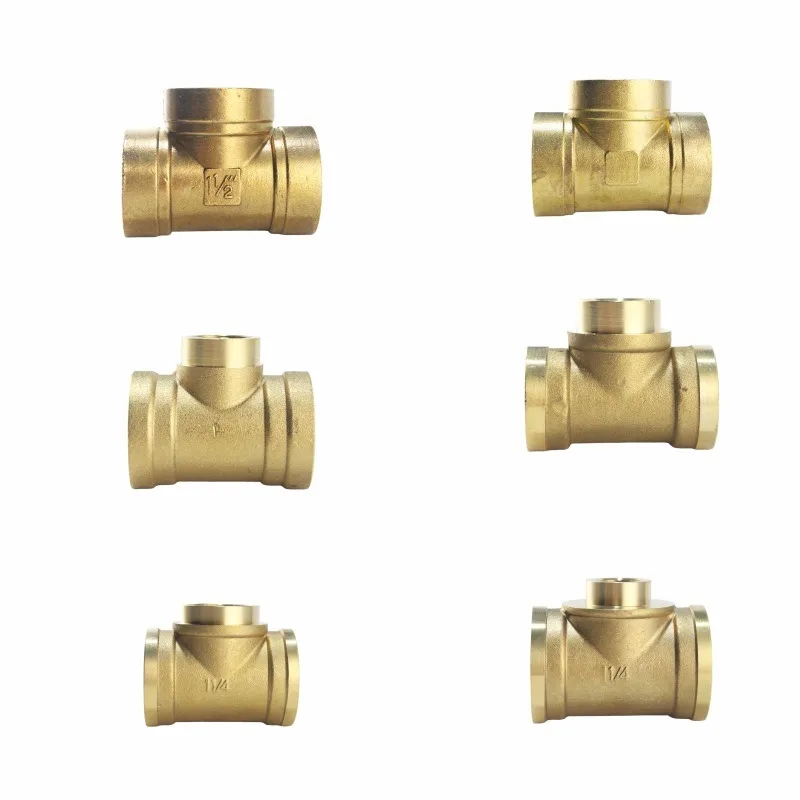 

Pneumatic Plumbing Brass Pipe Fitting Female Thread 1/2" - 2" BSP Reducing Tee Type Copper Fittings Water Oil Gas Adapter