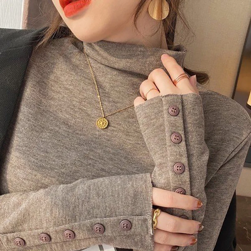 Fashion Pile Collar Spliced Button Solid Color T-Shirt Women's Clothing 2023 Autumn Winter Loose Casual Tops Commuter Tee Shirt
Fashion Pile Collar Spliced Button Solid Color T-Shirt Women's Clothing 2023 Autumn Winter Loose Casual Tops Commuter Tee Shirt