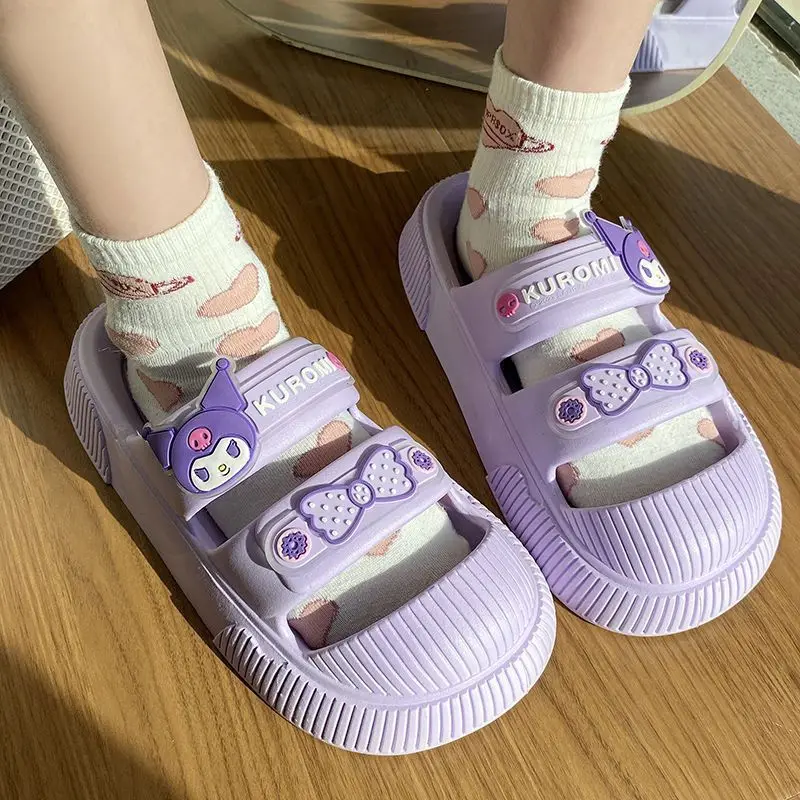 Sanrio Women's Slippers Cartoon Hello Kitty Kuromi My Melody Girls Summer Beach Slippers Outdoors Thick Soled Sandals
Sanrio Women's Slippers Cartoon Hello Kitty Kuromi My Melody Girls Summer Beach Slippers Outdoors Thick Soled Sandals