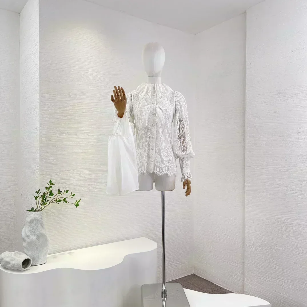 2023 New High Quality Ruched Lace Straight All-matching Long Lantern Sleeve Two Colors Blouse for Women
2023 New High Quality Ruched Lace Straight All-matching Long Lantern Sleeve Two Colors Blouse for Women