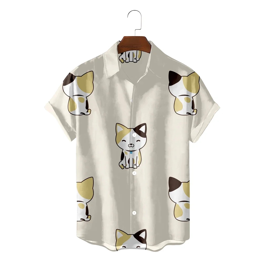 

2022 летняя гавайская рубашка, 3D футболка, рубашка в стиле ретро, Мужская футболка с короткими рукавами и мультипликационным принтом животных, повседневная мужская футболка для отпуска, Bea