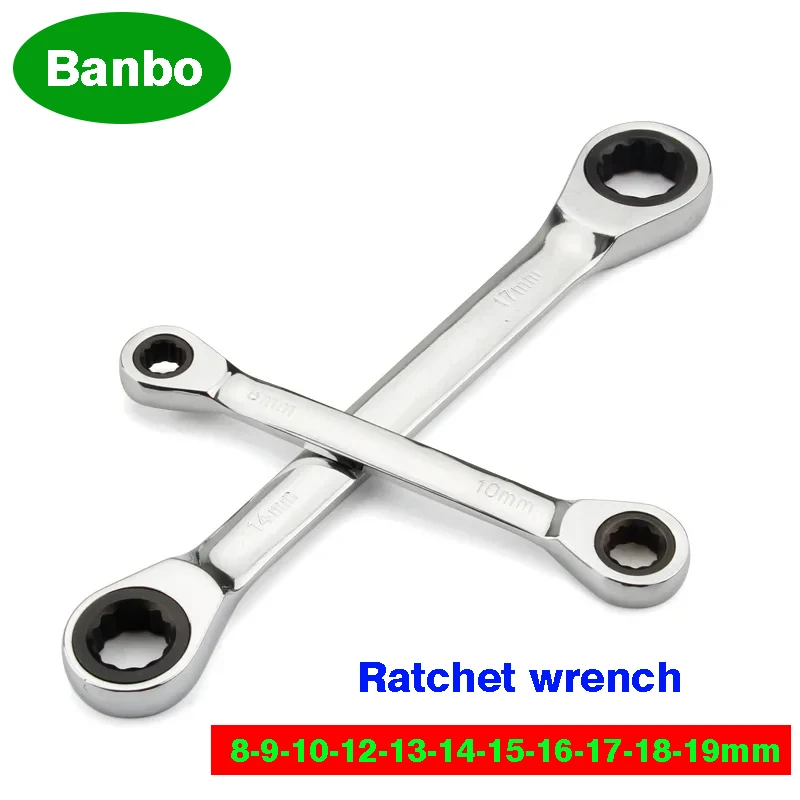 Chrome Vanadium Ring Double Head Ratchet Wrench Reversible 8-9-10-12-13-14-15-16-17-18-19mm Ratchet Combination Spanner Set
Chrome Vanadium Ring Double Head Ratchet Wrench Reversible 8-9-10-12-13-14-15-16-17-18-19mm Ratchet Combination Spanner Set