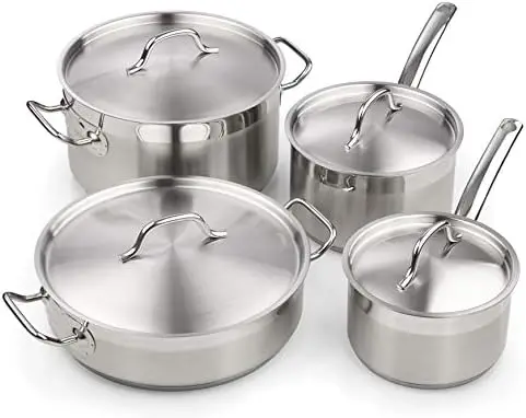 Stainless Steel Cookware Set 8PC, 8 PC, Silver Plate for cooking Accesorios freidora Molde para hornear Silicone for air fryer i
Stainless Steel Cookware Set 8PC, 8 PC, Silver Plate for cooking Accesorios freidora Molde para hornear Silicone for air fryer i